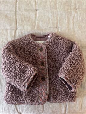 Zara Kids Faux Shearling Jacket - Mauve Pink